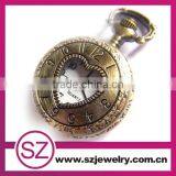 New Fashion Beautiful Long Chain Heart Shaped Antique Pocket Watch thumbnail-1