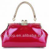 Vivid Patent Leather Tote Bag Shiny Frame Bag thumbnail-2