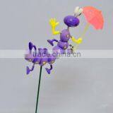 4 Inch Caterpillar With Umberlla Garden Decoration Plastic, Garden Sticks thumbnail-4