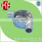 BS4568 Electrical Cable Conduit Connector & 20mm Malleable Iron Circular Tangent Angle Box