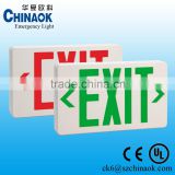 green or red color double sided wall mounted hanging exit emergency sign
