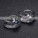 Synthetic Blue Gemstone Setting Open Ring New Design Ladies Finger Ring thumbnail-6