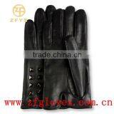 Elegant Leather Gloves With Studs for Ladies
