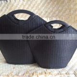 Best selling eco-friendly black dyed bamboo tote bag with handle