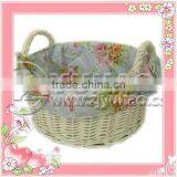 Washable White Wicker Bread Basket With Liner thumbnail-1