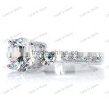 New 925 Silver cz Three Stone Ring ,engagement Ring Set thumbnail-2