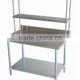 NSF Approval Stainless Steel Kitchen Work Table Double Tier Overshelf/Table Mounted Shelf thumbnail-5