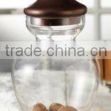 Elegant Cookie, Nut Fruit, Candy Glass Jar With Antique Treated Glass Lid