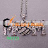 Rhinestone Volleyball Necklace and Earring Set thumbnail-1