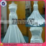 beautiful strapless patterned satin lining fabric mermaid mother of the groom dresses corset two-piece wedding gown