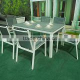 All-Weather Outdoor Modern Design Classical Black Tempered Glass Dining Set