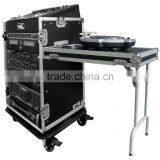 Hight Quality Aluminum Flight Case-11U SLANT RACK, 16U VERTICAL RACK, WITH CASTERS AND TABLE(XY-637)