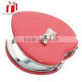 2015 New Lip Design Pu Pocket Makeup Mirror