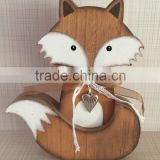Wooden Fox Home Decoration on desk home decorative wooden squat down fox gifts