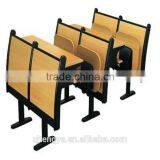 Wooden Yellow Automatic Tilting University Ladder Teaching Chair thumbnail-4