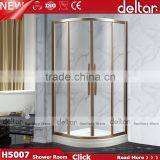 Stainless Steel Roller CHEAP PRICE Fan-shaped Shower Room With Acrylic Tray Tempered Glass Shower Enclosure thumbnail-5
