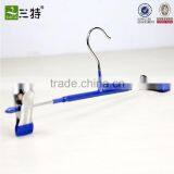 Adjustable space saving pvc coated metal trouser hanger