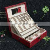 Chinese Factories Wholesale Custom Luxurious Leather Jewelry Box, Red Beautiful Watch Box