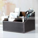 Wholesale Business Office Stationery, Black Luxury Leather Storage Boxes, Household Red Storage Box thumbnail-5