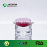 high quality round shape pink cap transparent cosmetic jar