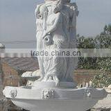 Large Outdoor Stone Fountain With Lady Statue thumbnail-2