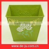 White Square Metal Outdoor Oval Planter Flower Pots thumbnail-4