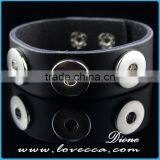 High Quality Flower Type Leather Snaps Bracelet With 1 pc Snap Button Jewelry thumbnail-1