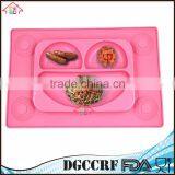 NBRSC Silicone Kids Plates Baby Food Mat Silicone Suction Placemat Happy Face Feeding Plate for Toddlers thumbnail-1