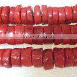 Wholesale 16" 17mm Large Red Abacus Shaped Natural Loose Coral Beads thumbnail-1