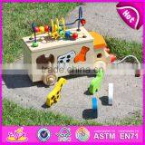 Многофункциональный деревянный тягой и толчком игрушка для детей 2015 года. Прекрасная деревянная тягой игрушка для детей. Популярный деревянный автомобиль для младенцев W05B074-A1 thumbnail-3