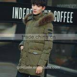 2016 Top Quality Wind Proof Mens Parka Winter Jacket With Fur Hood Parka Jackets Wholesale Blank thumbnail-3