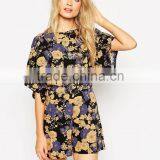 2015 Fashionable Hot Sale OEM Customized Adult Romper With Kimono Sleeve in Floral Print thumbnail-1