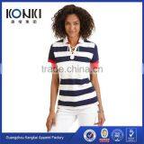 Wholesale OEM Service Women Stripe Polo Shirt thumbnail-1