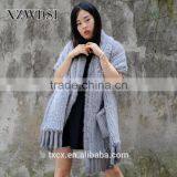 CX-B-27 Mink Fur And Rabbit Fur Winter Women Dress Long Wraps Shawls thumbnail-3