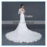 New Arrival One Shoulder Lace Hand Rosa Appliques Beaded Wedding Dresses Mermaid thumbnail-2