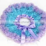 Fashion Baby Girls Two-tone Fluffy Chiffon Princess Ballet Dance Tutu Pettiskirt thumbnail-1