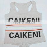 Custom Your Own Brand Logo Design Elastic Band Bra Bikini Lady Briefs Women 95%Cotton 5%Spandex Bralette Sport Crop Tank Top thumbnail-6