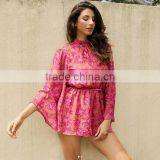 Custom Long Sleeve Womens Romper Chiffon Printing Spring Plus Size Ladies Jumpsuits thumbnail-1