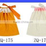Plain Orange Breathable Cotton Sleeveless Baby Girl Fancy Pillowcase Dress New Model Skirt thumbnail-6