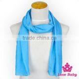 Wholesale Soft and Comfortabl Blue Plain Color Kids Inner Cotton Child Scarves thumbnail-2