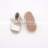 Wholesale Kids Leather Plain White Baby Sandals Shoes thumbnail-1