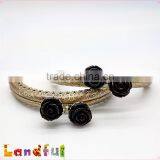 8.5cm Flower Antique Brass Engraving Sewing Handbag Rose Metal Purse Frame thumbnail-4