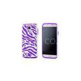 Zebra Hard PC Phone Cases For SamSung Galaxy S4 i9500 , Purple White Dual Layer