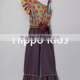 High Quality Magenta and Mustard Circle Jumpsuit New Pants Design for Girl One Piece Jumpsuit Girls Fashion Ruffle Pants thumbnail-1