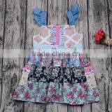 2017 Flutter Sleeve Patchwork Summer Dresses Baby Girls Dress Designs thumbnail-5