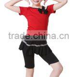 Child Kids Latin Salsa Dance Suit Short Sleeve Dance Costumes For Girls thumbnail-2
