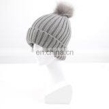 Wholesale Winter Cheap Custom Acrylic Knit Beanie Hat Cap With Pompom thumbnail-3
