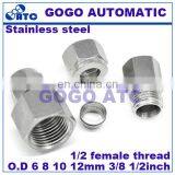 Quick Coupler ZG1/4'',O.D 8mm Male Thread PU Nylon Tube Fast Twist Hose Stainless Steel 304 L Type Tube Connector thumbnail-2