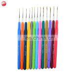 13 Muti-color Aluminium Crochet Hook Set Knitting Needle With Rubber All Size thumbnail-5