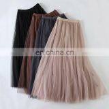 Hot Sales Autumn Women Retro Style Solid Color Skirts Ladies Big Hem Pleated Long Skirts Women's Skirts thumbnail-1